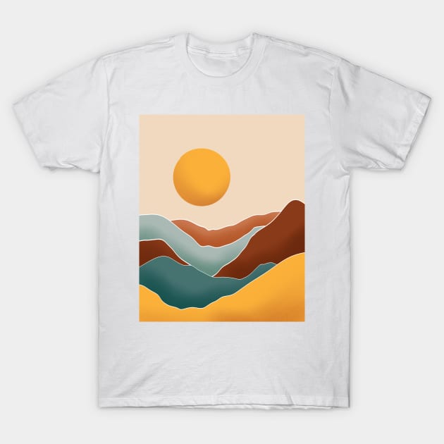 Modern Earthy Tones Mountains 36 T-Shirt by gusstvaraonica